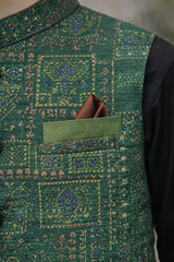 Boys 3 Piece Waistcoat Suit – Kurta Shalwar/Pajama Set - Art 265 Black