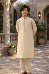 Premium Al karam Cotton jacquard Kurta Pajama SEt For Boys - Art 2104