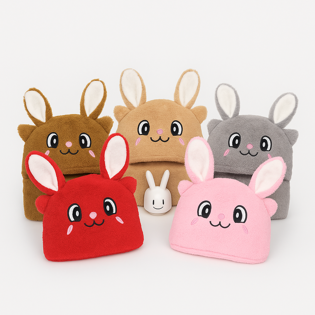 BC113 - Warm Plush Bunny Cap with neck Warmer - Free size - Maa Sadqay