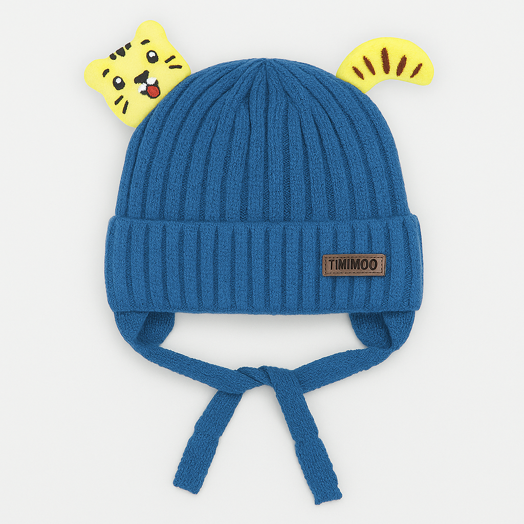 Kids Woolen knitted Caps - Naughty Cat