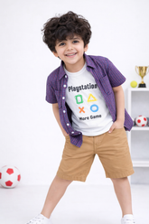 Mini Checkered Multi Double Shirt -White Inner -DS113 - Maa Sadqay