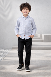 Blue Striped Casual shirt -BCS17 - Maa Sadqay