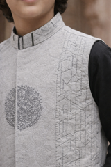 Boys Premium 3 Piece Waistcoat Suit – Kurta Shalwar/Pajama Set - Art 1483 Black - Maa Sadqay