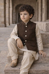 Boys Waistcoat -Brown -WC30 - Maa Sadqay
