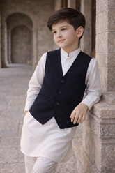 Boys Waistcoat V-Neck -Navy -WC12 - Maa Sadqay