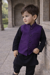Boys Waistcoat Textured Purple Passion -WC21