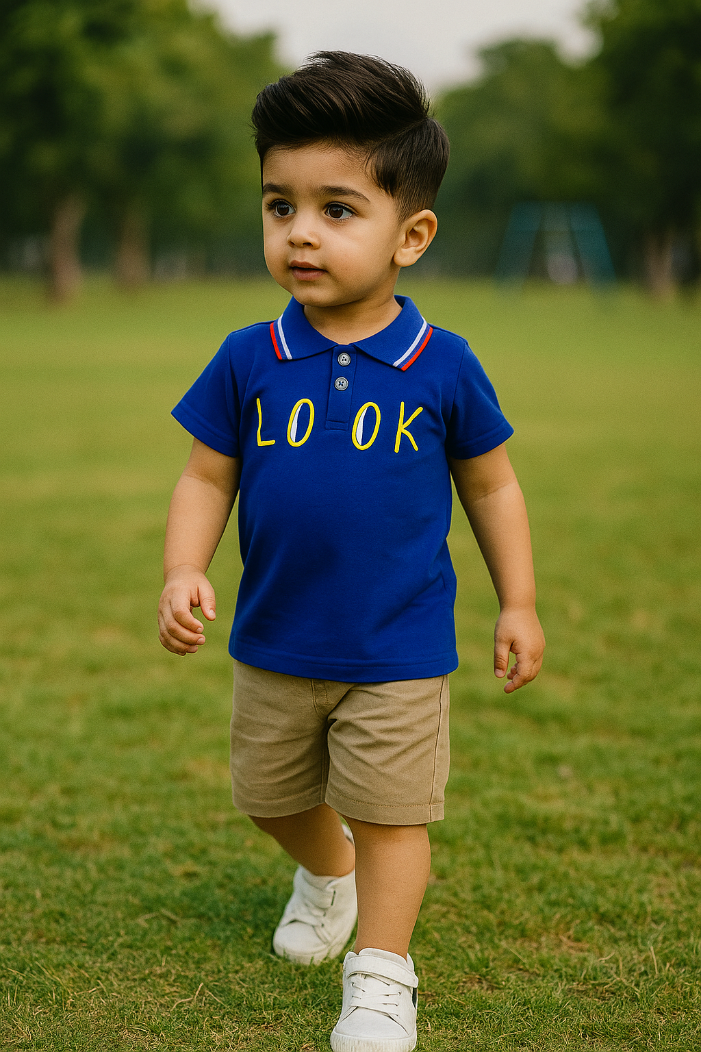 Polo Shirt & Shorts Set |Blue LOOK -PD109