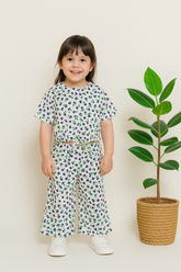 White Lavender-Crop-top with Bell Bottom -CT169 - Maa Sadqay