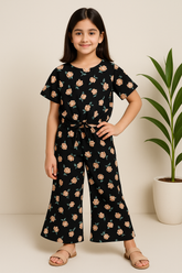 Beige Rose -Crop-top with Bell Bottom -CT157 - Maa Sadqay