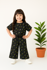Wild Flowers-Crop-top with Bell Bottom -CT152 - Maa Sadqay