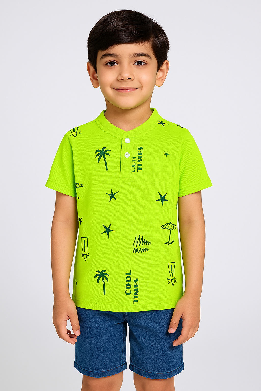 Cool Times Henley Polo Shirt -HP004 - Maa Sadqay