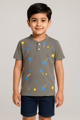 Beach Tree Henley Polo Shirt -HP020 - Maa Sadqay