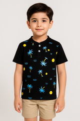 Beach Tree Henley Polo Shirt -HP019 - Maa Sadqay