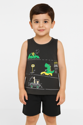 Dino Ride Sando Suit-Grey -SS03 - Maa Sadqay