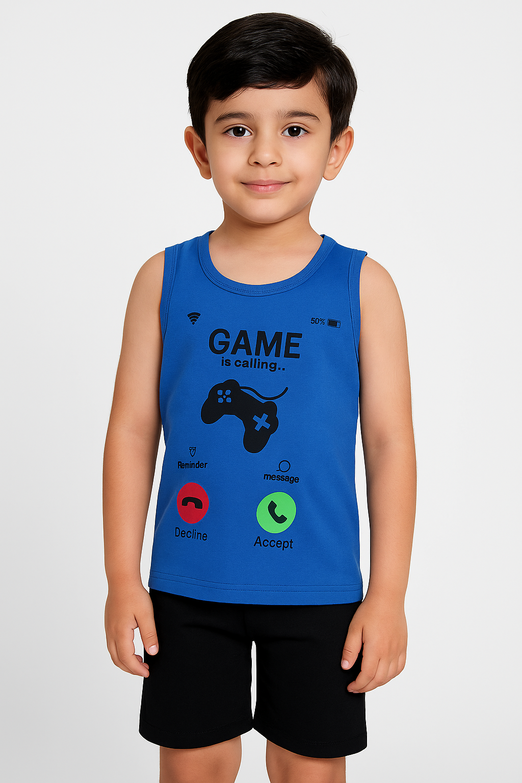 Gamer Blue Sando Suit-Blue-Black -SS05