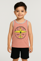 Pilot Sando/Tank Top -Printed Red -ST05 - Maa Sadqay