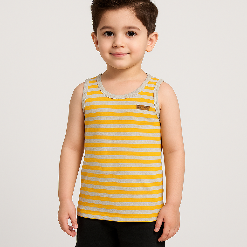 Striped Summer Sando/Tank Top -Orange -ST10 - Maa Sadqay