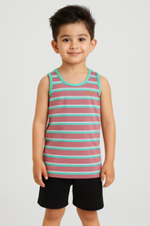 Striped Sando/Tank Top -Multi -ST09 - Maa Sadqay