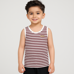 Striped Summer Sando/Tank Top -Red ST11 - Maa Sadqay