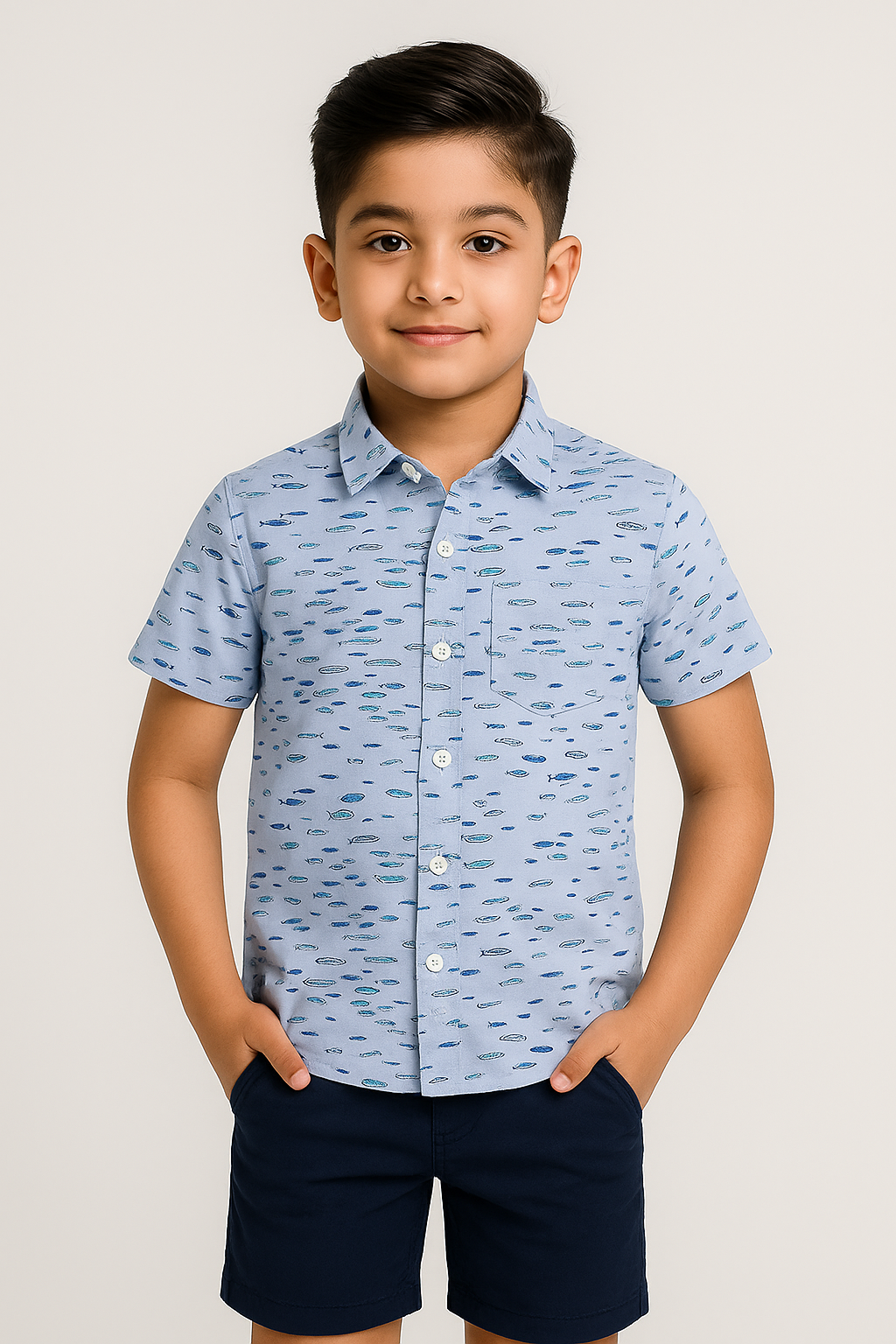Fishy Sky Casual Shirt -BCS07