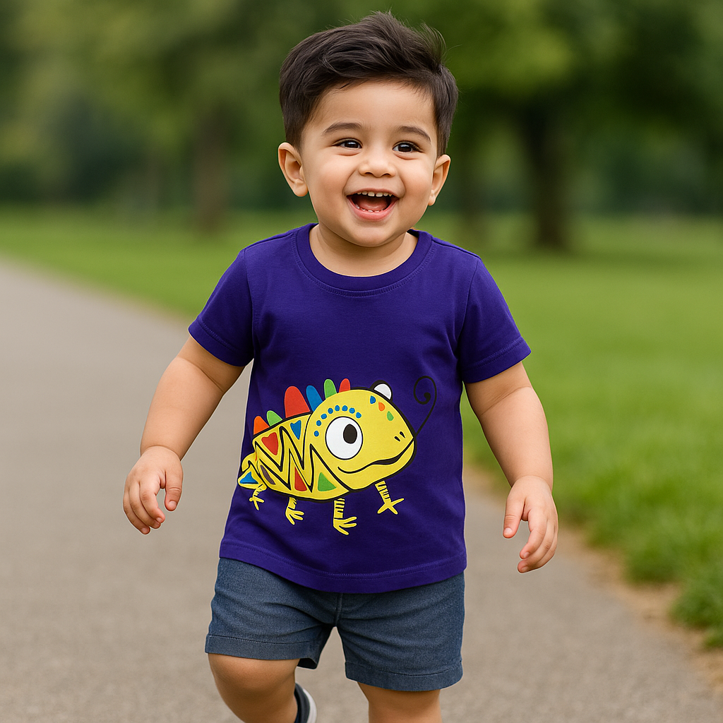 Kids Cotton T-Shirt & Shorts Set |Blue Dragon -CS1104