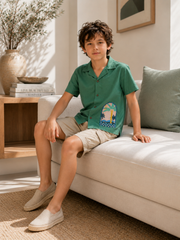 Boys Premium Graphic Button-Down Shirt - BCOS1001