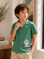 Boys Premium Graphic Button-Down Shirt - BCOS1001