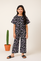 Black Lavender -Crop-top with Bell Bottom -CT147