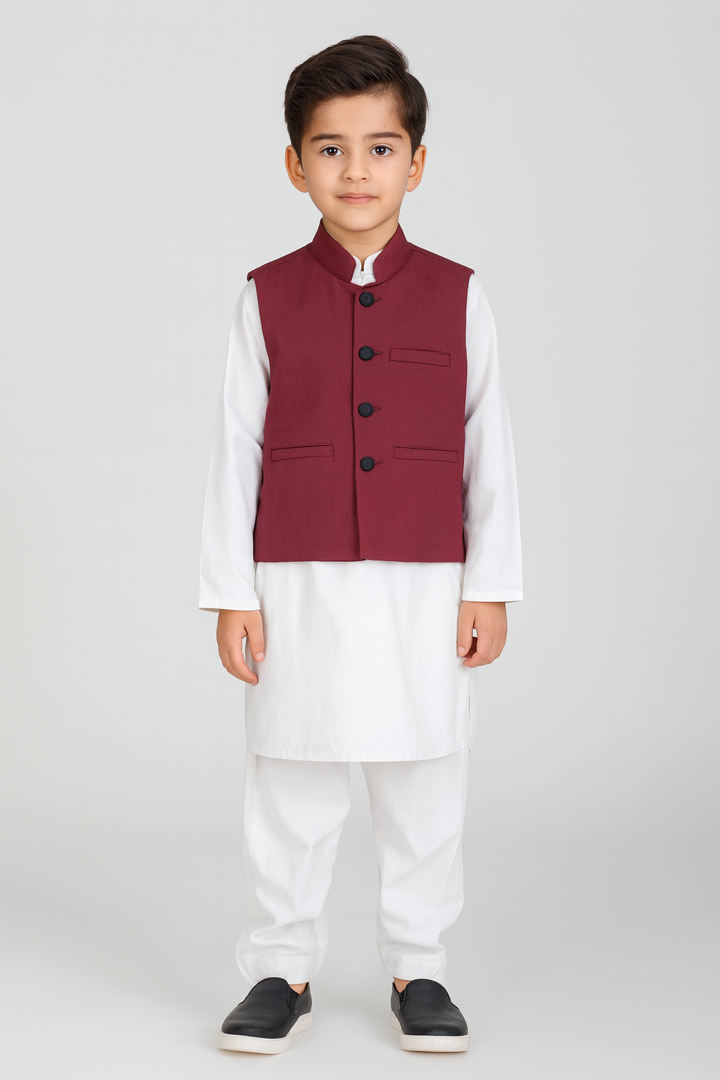 Boys Waistcoat -Maroon -WC31