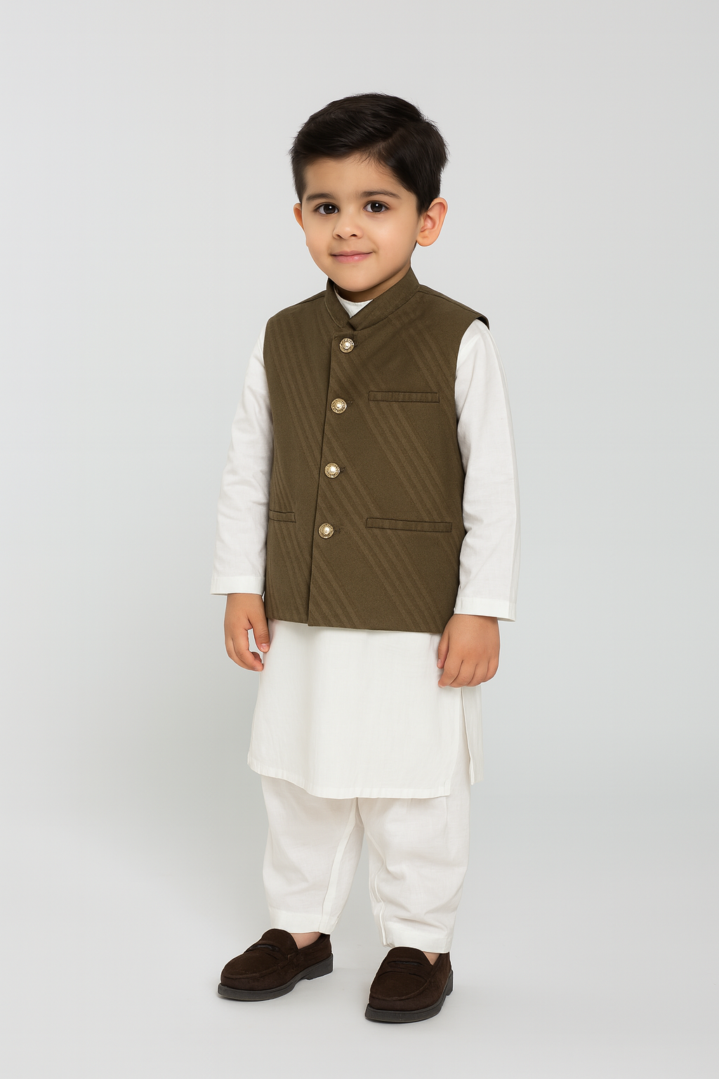 Boys Waistcoat -Brown -WC30