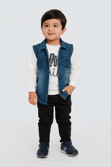 Sleeveless Denim Jacket - Light Blue