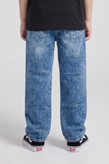 Unisex Denim Blue Vintage Stonewash Ripped Denim Jeans - DJ3
