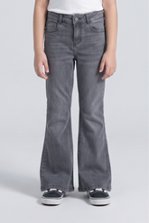 Girls Charcol Grey Bootcut High-Rise Flare Jeans. DJ16