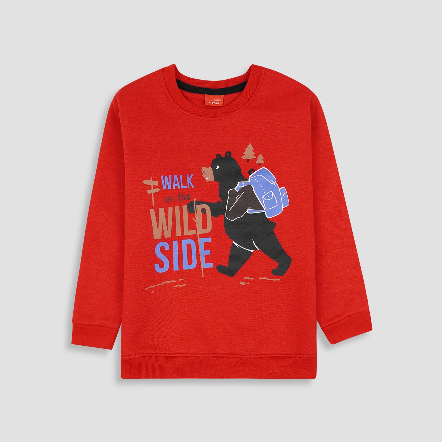 Wild Side Fleece Sweat Shirt - Red - Maa Sadqay