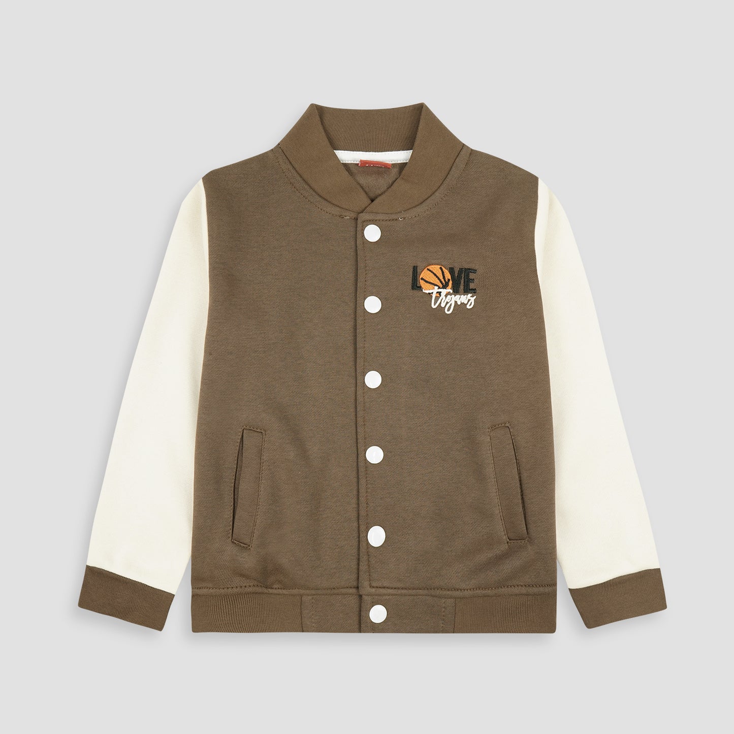 BaseBall Fleece Jacket-Brown