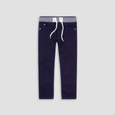 Cotton Jeans WIth Rib-Navy - Maa Sadqay