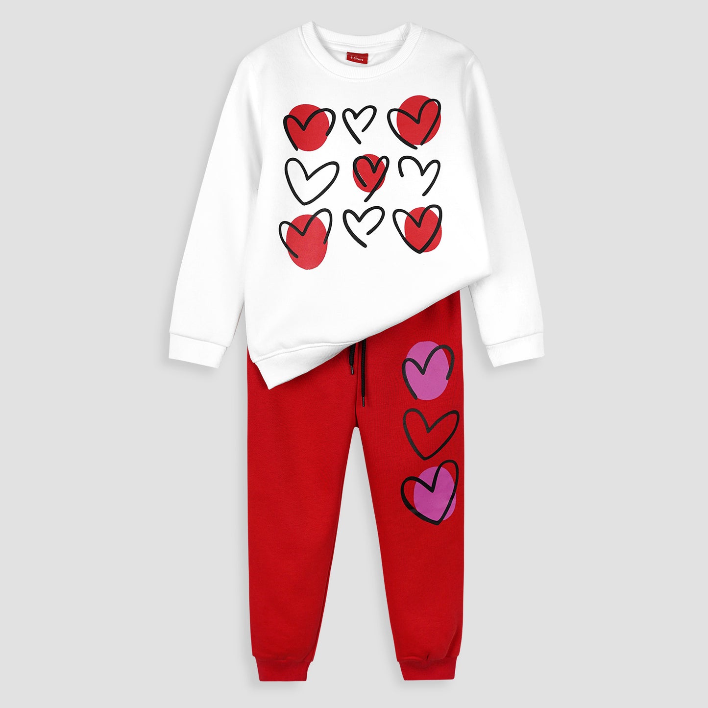 Hearts Fleece Jogger Suits - Maa Sadqay