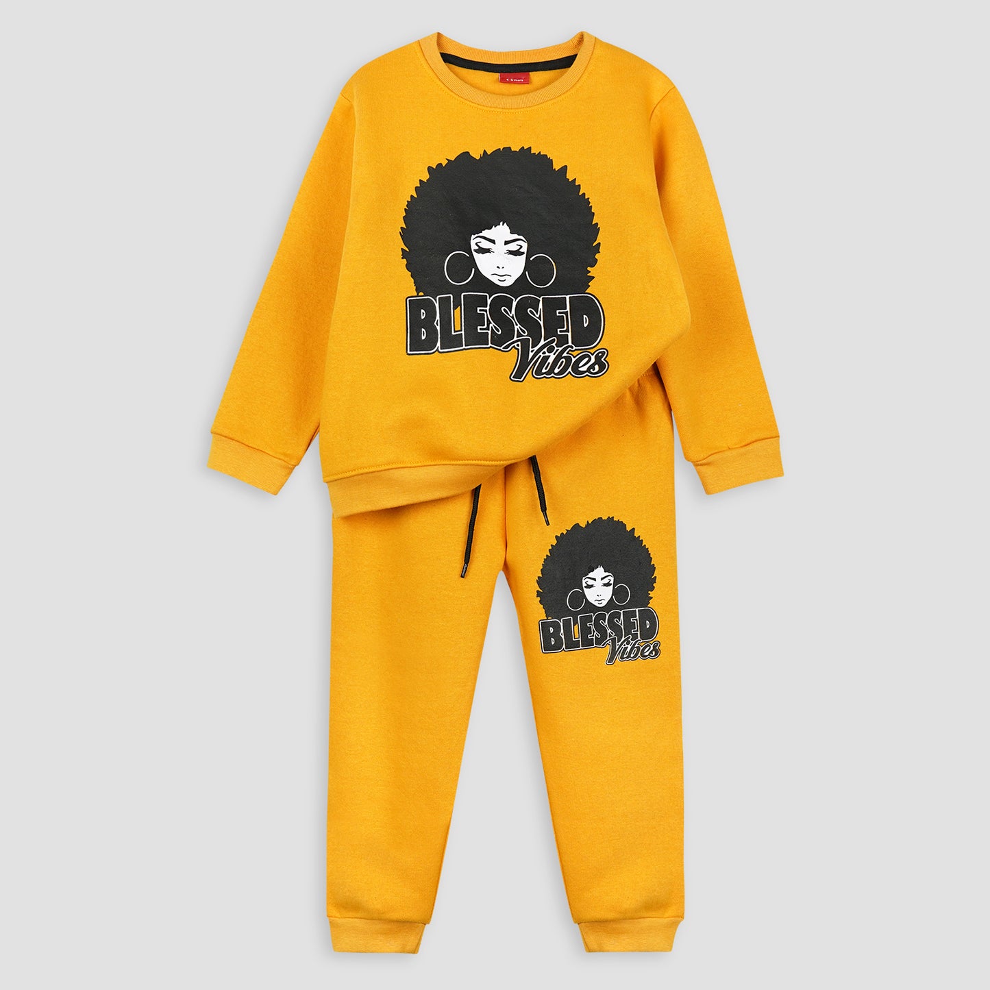 Vibes - Yellow Fleece Jogger Suits - Maa Sadqay