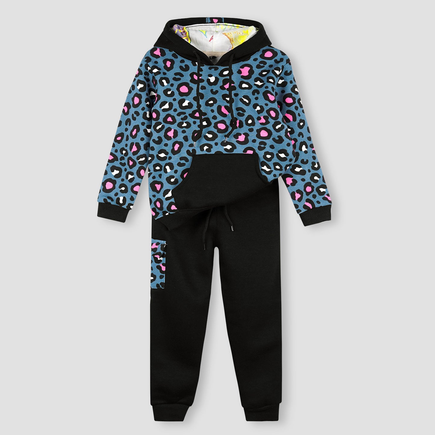Cheetah With Hood Fleece Jogger Suits - Maa Sadqay