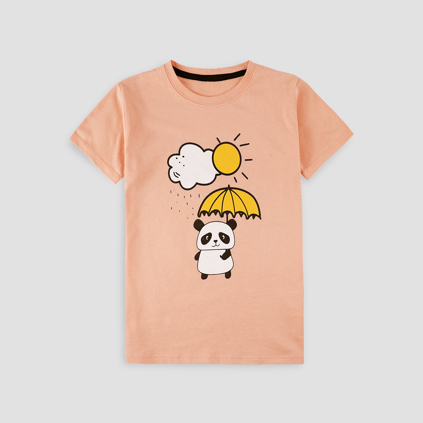 Summer Panda T-Shirt-Peach -TS131 - Maa Sadqay