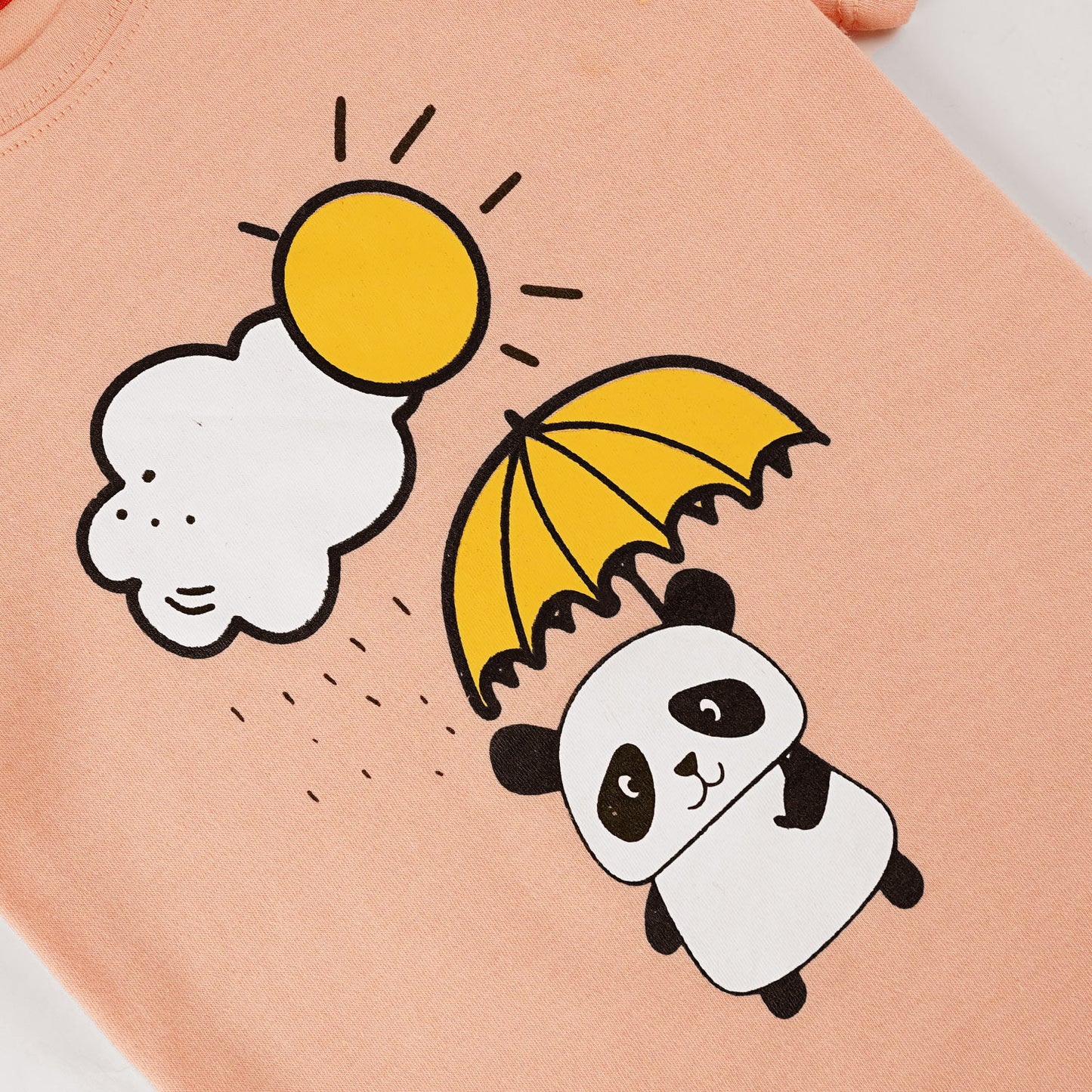 Summer Panda T-Shirt-Peach -TS131 - Maa Sadqay