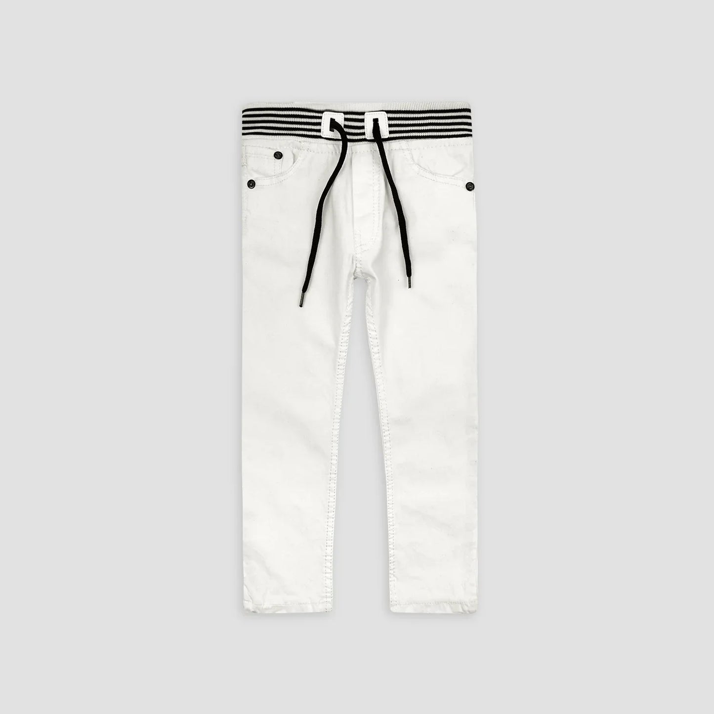 Cotton Jeans WIth Rib-White - Maa Sadqay