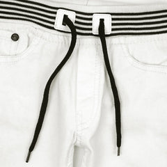 Cotton Jeans WIth Rib-White - Maa Sadqay