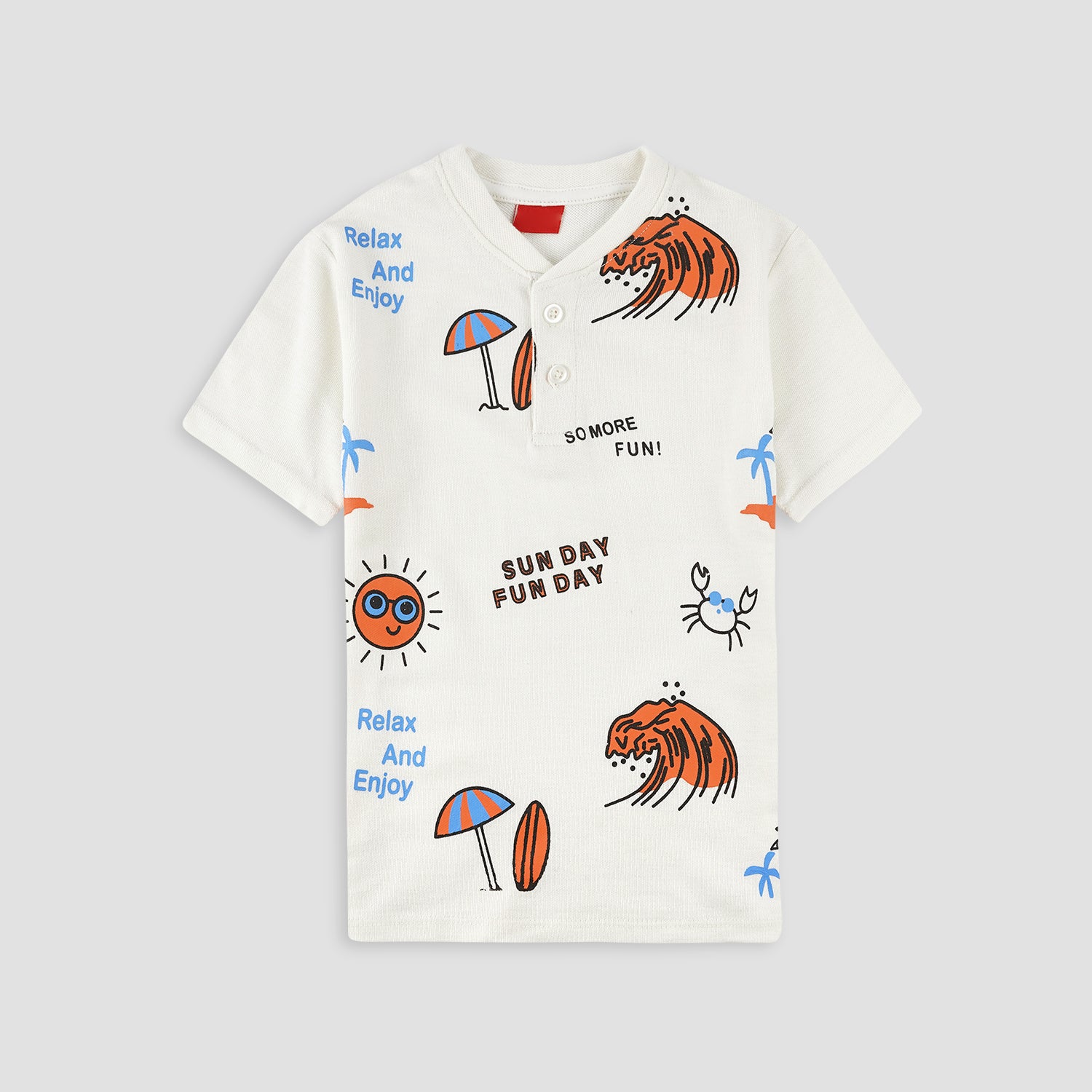 Summer Vibes Henley Polo Shirt -HP016 - Maa Sadqay