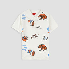 Summer Vibes Henley Polo Shirt -HP016 - Maa Sadqay