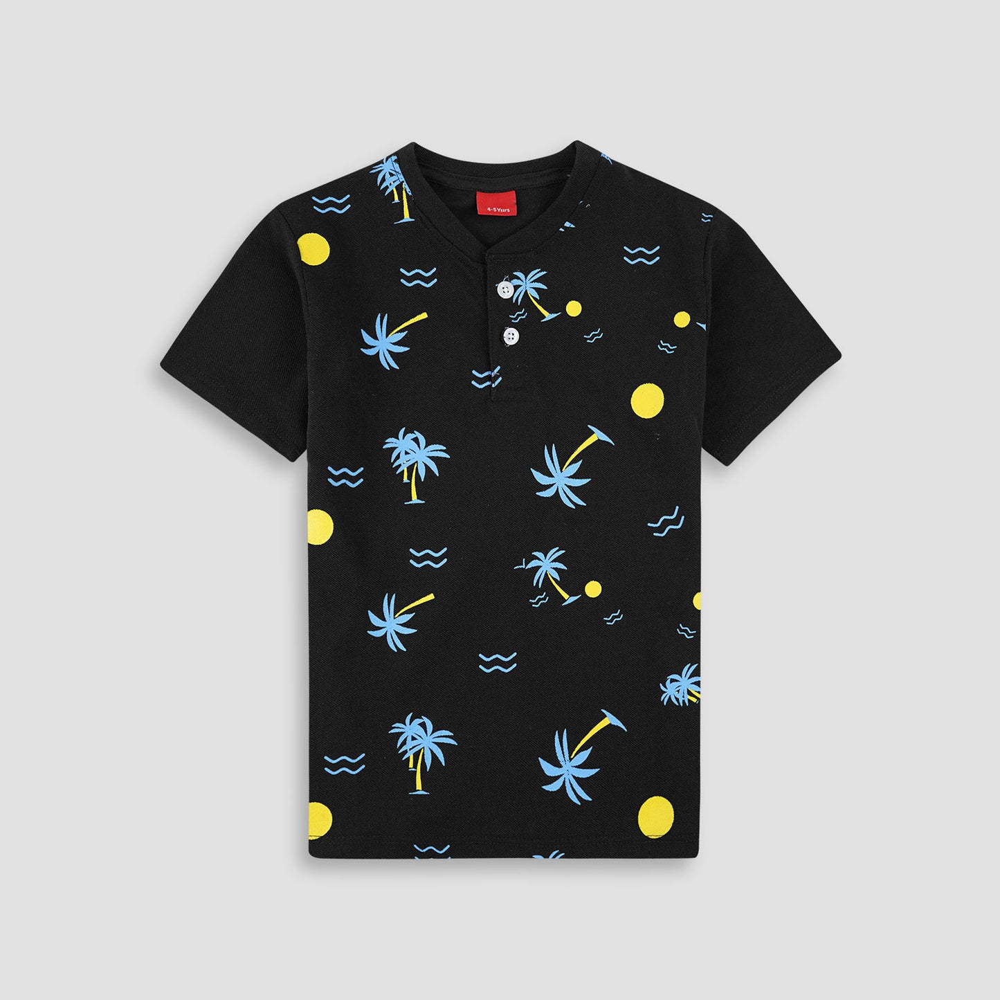Beach Tree Henley Polo Shirt -HP019