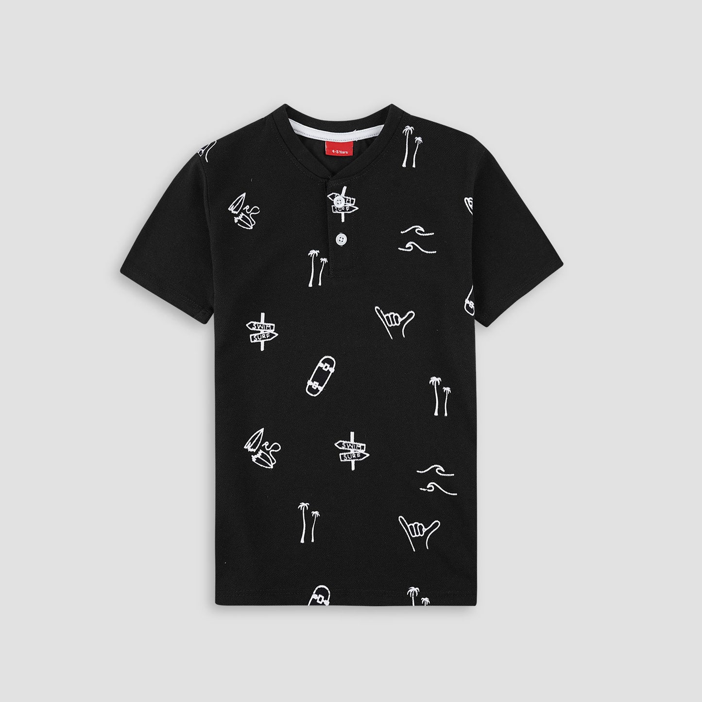 Surfing Joy Henley Polo Shirt -HP018 - Maa Sadqay