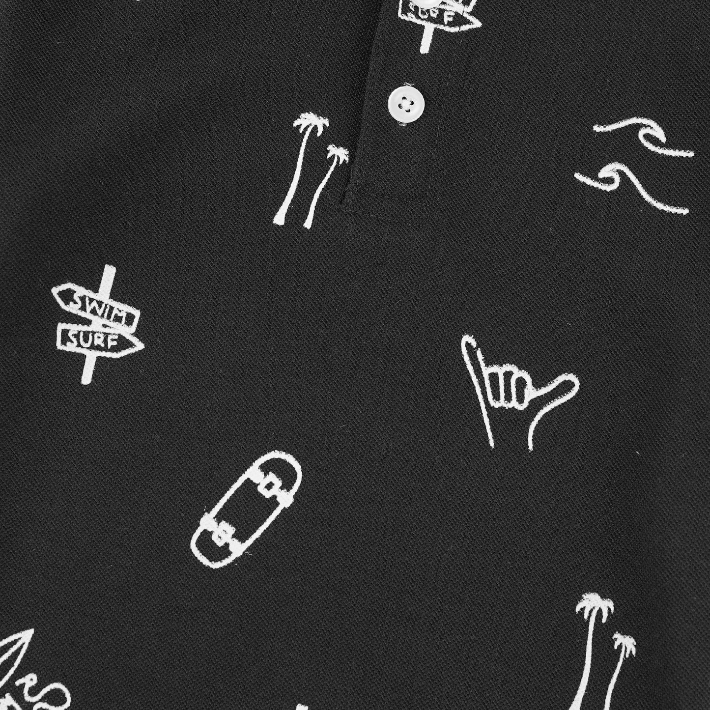 Surfing Joy Henley Polo Shirt -HP018 - Maa Sadqay