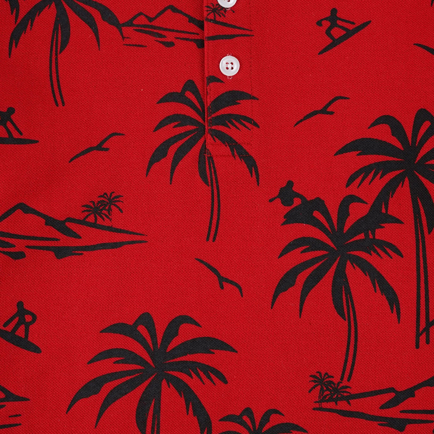 Palm Tree Henley Polo Shirt -HP013 - Maa Sadqay