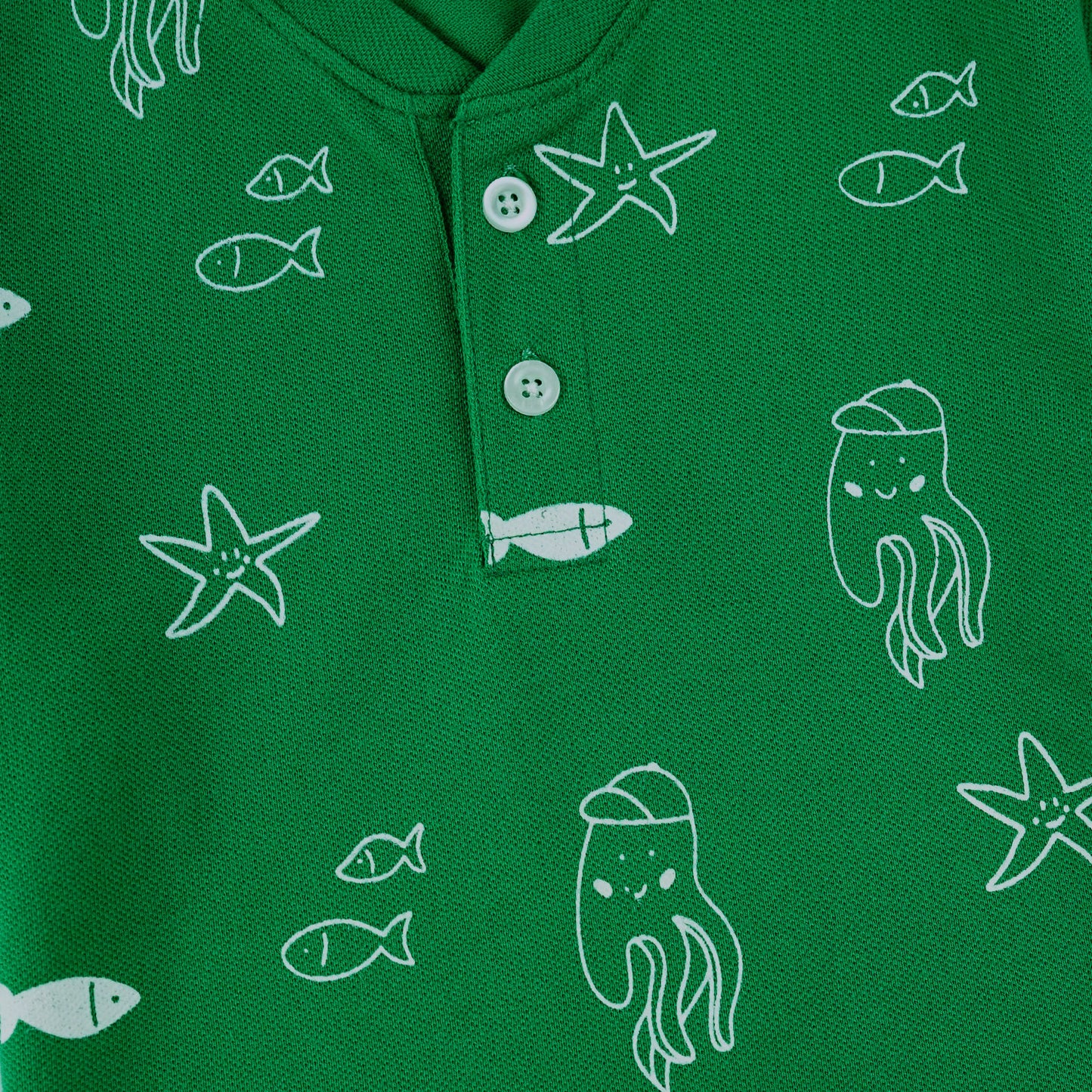 Sea Life Henley Polo Shirt -HP014 - Maa Sadqay